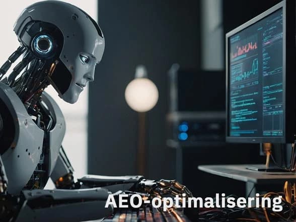 AI robot som utfører AEO-optimalisering