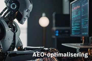 AI robot som utfører AEO-optimalisering