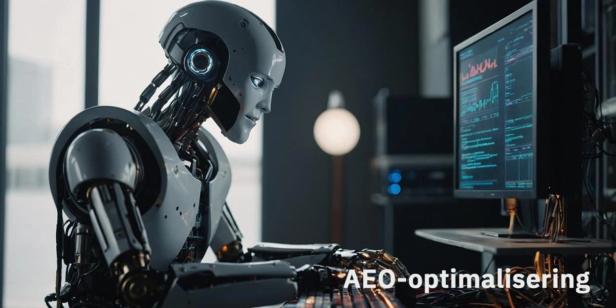 AI robot som utfører AEO-optimalisering