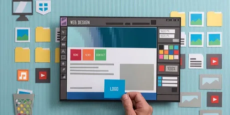 Modern web design shown on mobile and desktop, combined with fast performance and good usability