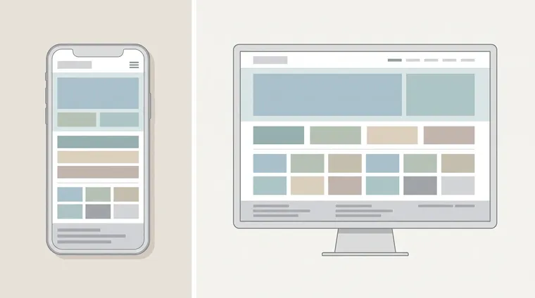 Website shown on mobile and desktop, built mobile first