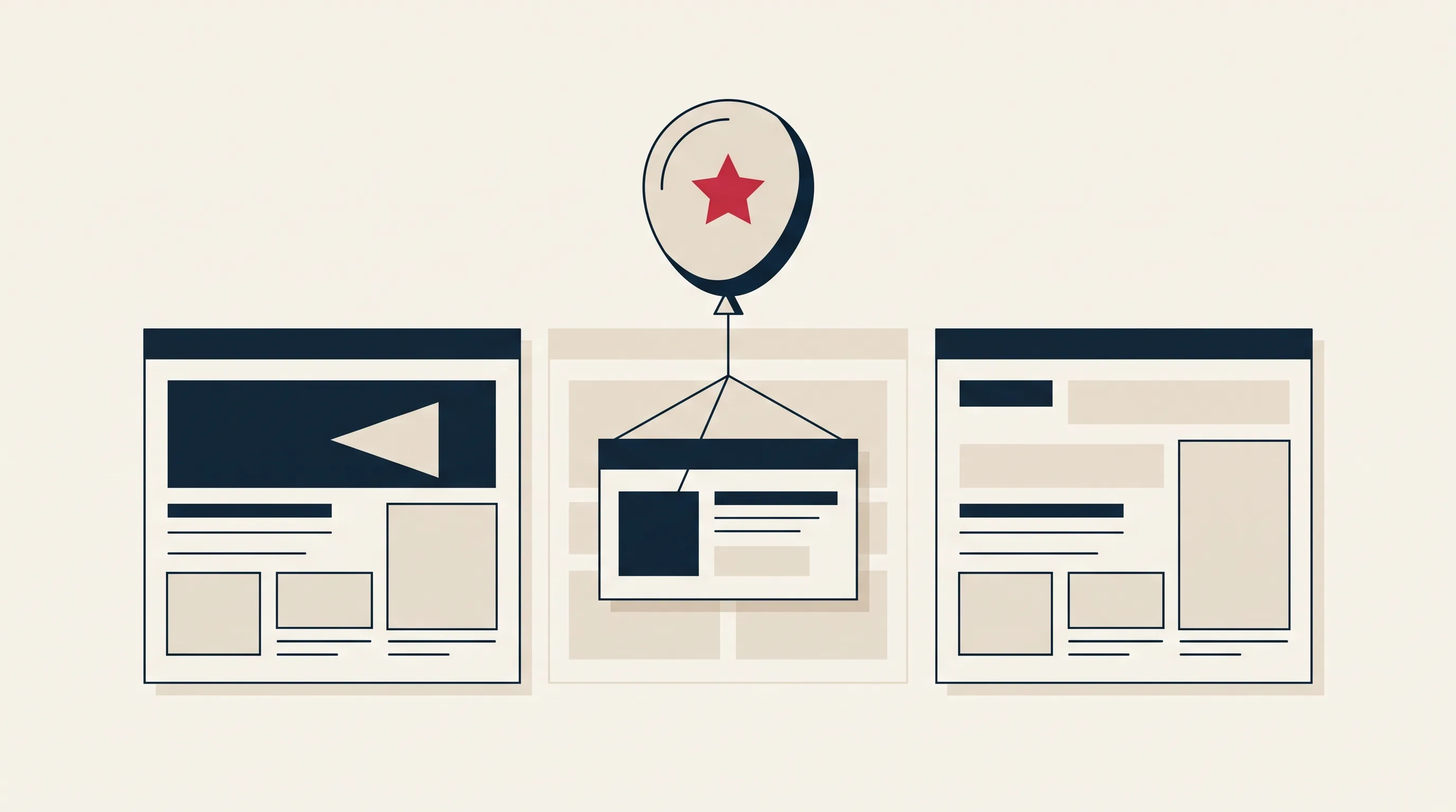 Illustration of an ad auction where the ad with the best quality is lifted above the highest bidder