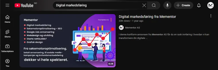 Illustrasjon av markedsføring på YouTube