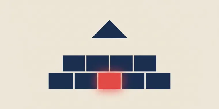 Illustration of a foundation of blocks supporting a website