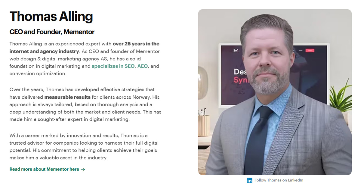 Thomas Alling – Ekspert på SEO og Digital Markedsføring | Mementor
