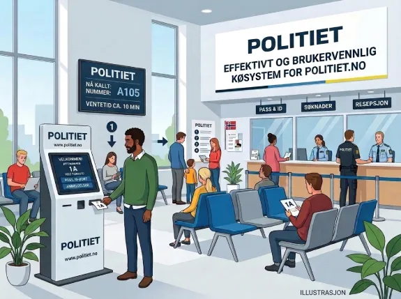 Queue system for screen display in the Politiet reception